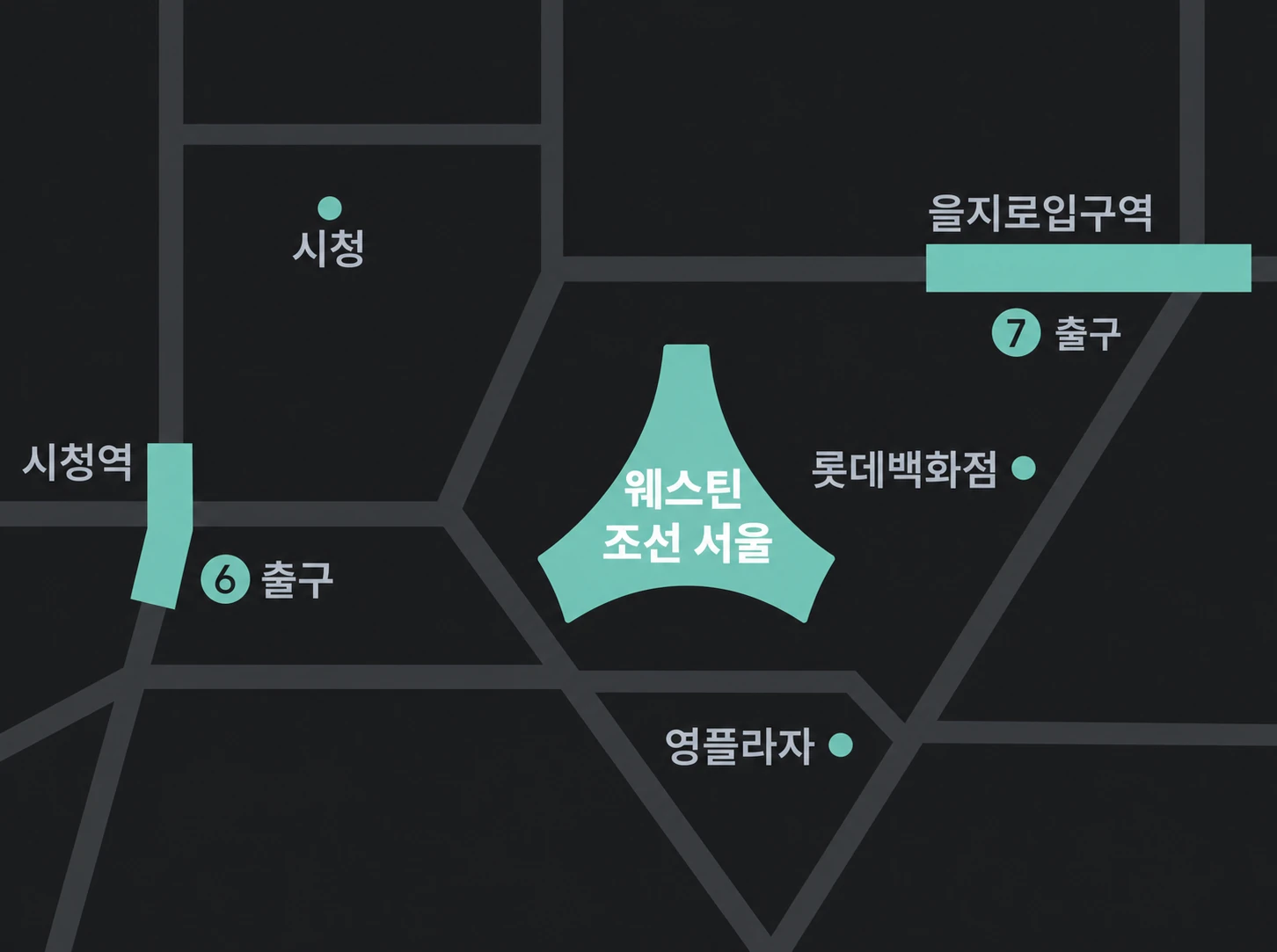 웨스틴 조선 서울 약도